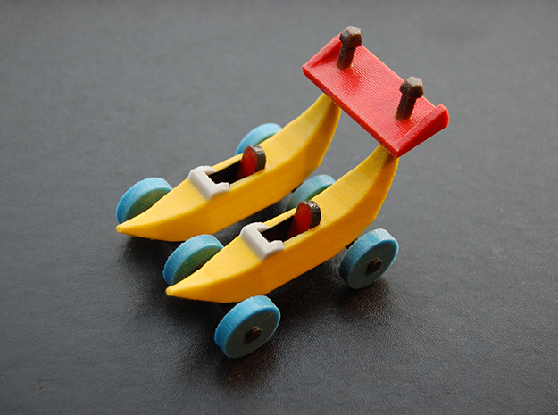 Double Banana Car - Large in Glossy Full Color Sandstone