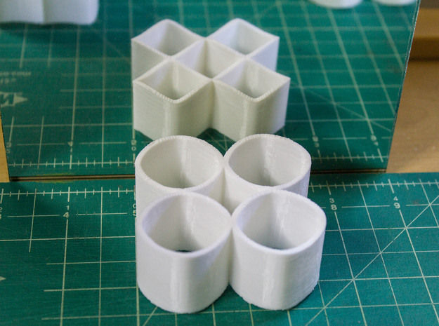 Ambiguous Cylinders : Four Rings in White Natural Versatile Plastic