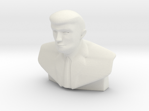 Donald Trump Statue - Tiny in White Natural Versatile Plastic