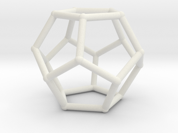 Dodecahedron with nubs in White Natural Versatile Plastic