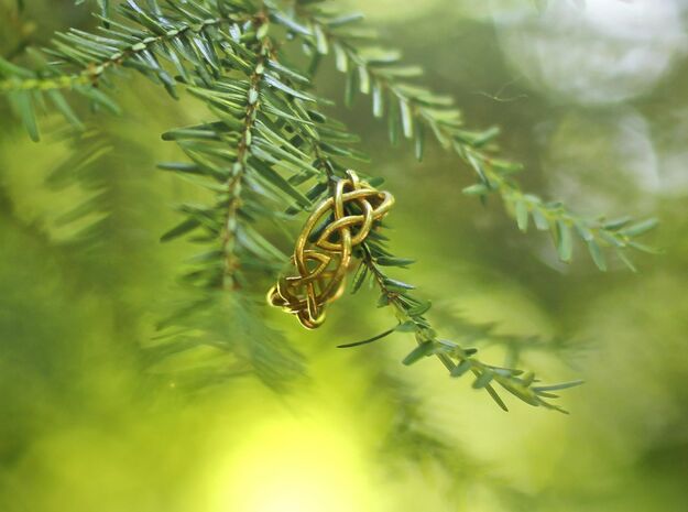 Leaf Celtic Knot Ring in Natural Brass: 6.5 / 52.75