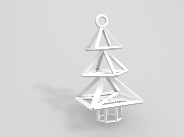 Modern Christmas Tree Earrings in White Natural Versatile Plastic