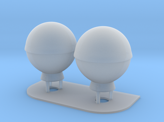 1:96 scale SatCom Dome Set 3 in Smooth Fine Detail Plastic