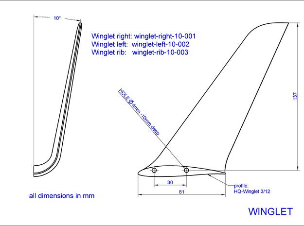 Winglet-rib-10-003 in White Processed Versatile Plastic