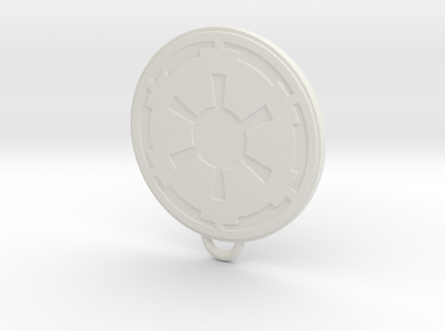 Imperial Fan Keychain in White Natural Versatile Plastic