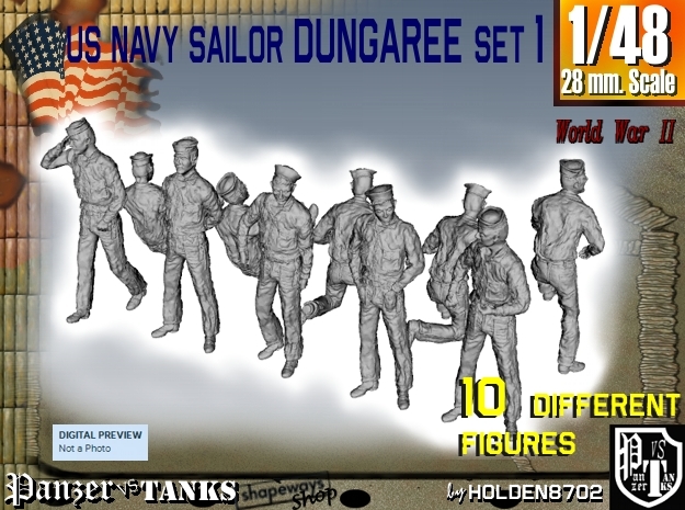 1-48 US Navy Dungaree Set 1