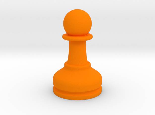 MILOSAURUS Chess MINI Staunton Pawn in Orange Processed Versatile Plastic