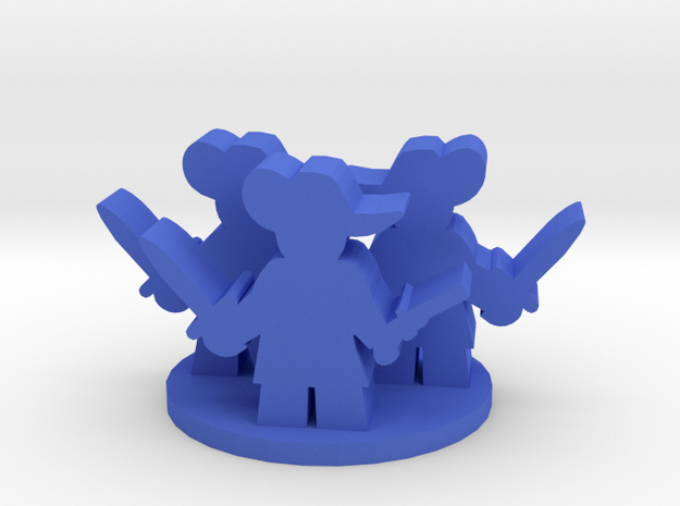 Game Piece, Three Musketeers group in Blue Processed Versatile Plastic