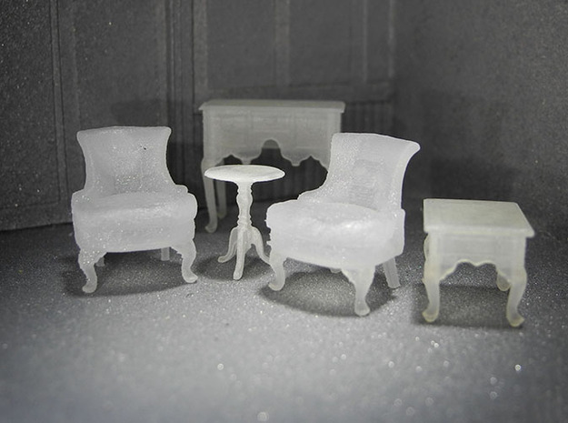 1:48 Sitting Room Set in Tan Fine Detail Plastic