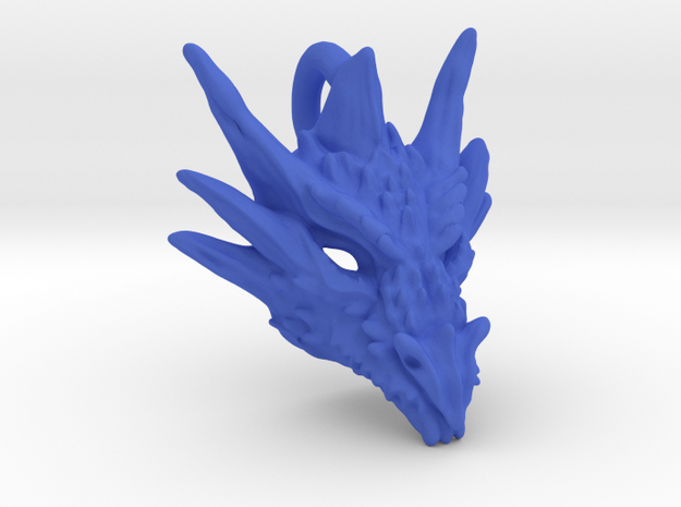 Plastic Umbral Dragon small Pendant in Blue Processed Versatile Plastic