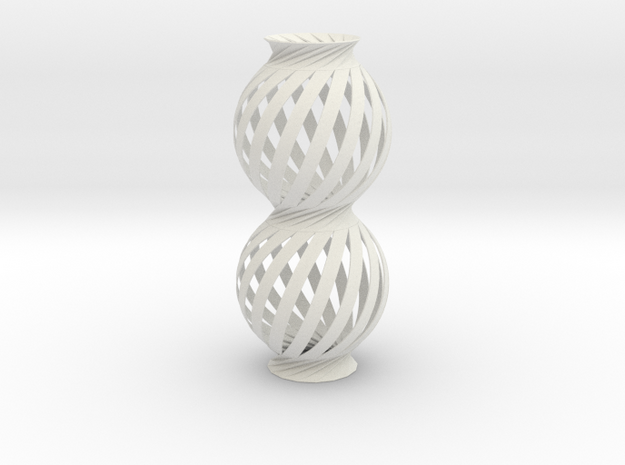 Lamp Ball Twist Spiral Column Small Scale in White Natural Versatile Plastic