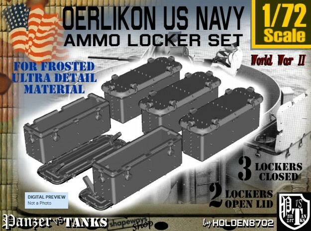 1/72 Oerlikon US Navy Ammo Locker FUD SET in Tan Fine Detail Plastic