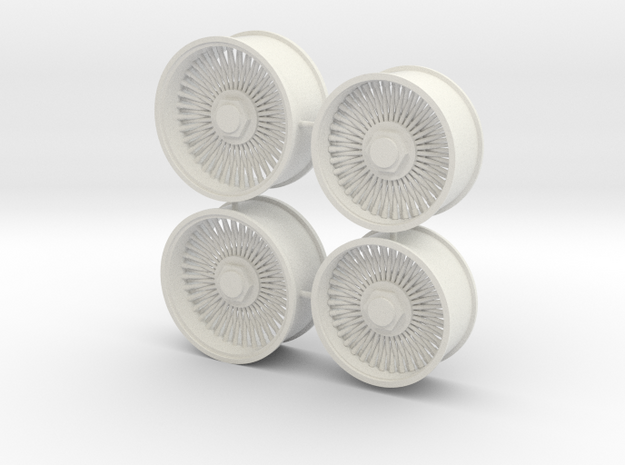 Wire Rims that fit Foose Camaro tires 1/12 in White Natural Versatile Plastic