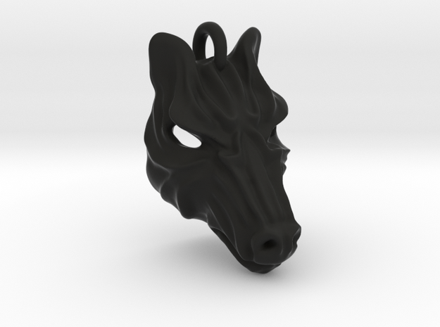 Plastic Zebra Small Pendant in Black Natural Versatile Plastic