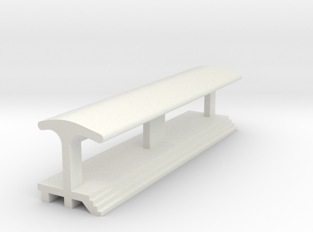 Straight, Long Platform - With Shelter in White Natural Versatile Plastic