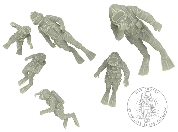 Commercial Diver / Six Pack / 1:72 in Tan Fine Detail Plastic