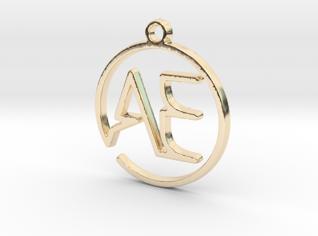 A & E Monogram Pendant in 14k Gold Plated Brass