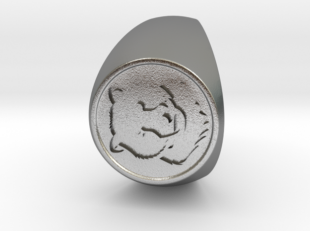 Custom Signet Ring 36 V3 in Natural Silver