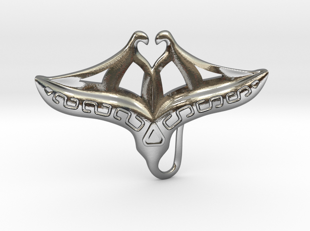Ray Fish Tribal in Polished Silver