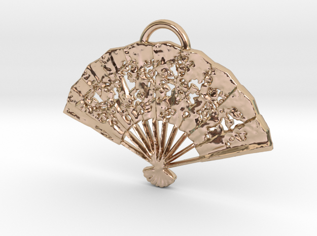 Fan1 Pendant in 14k Rose Gold Plated Brass