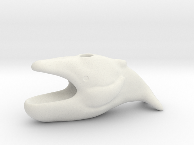Hump whale flower pot in White Natural Versatile Plastic