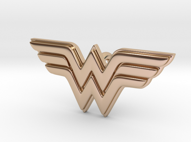 Wonder Woman Pendant in 14k Rose Gold Plated Brass