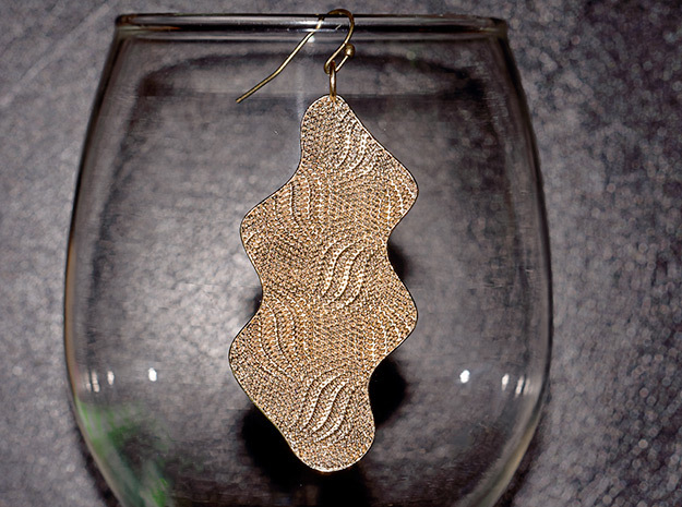 Texture Earring #4 in Natural Brass