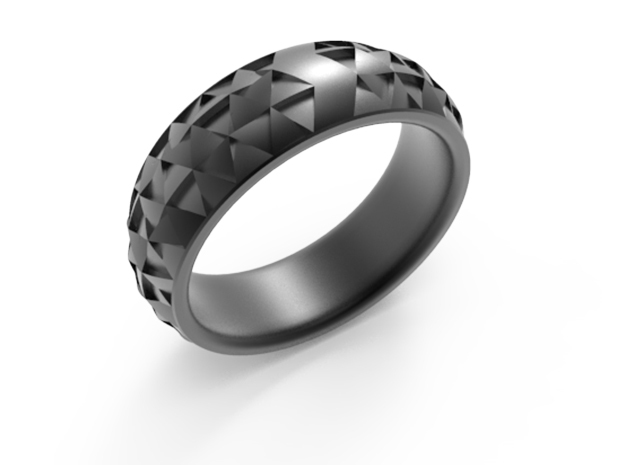 Hexmo Ring in Matte Black Steel