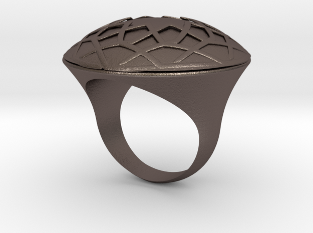 Ring Arabesk in Polished Bronzed Silver Steel