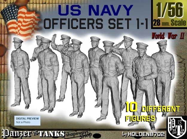 1-56 USN Officers Set1-1 in Tan Fine Detail Plastic