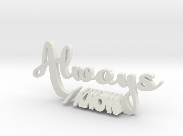 "Always I Know" Star Wars/Harry Potter Cake Topper in White Natural Versatile Plastic