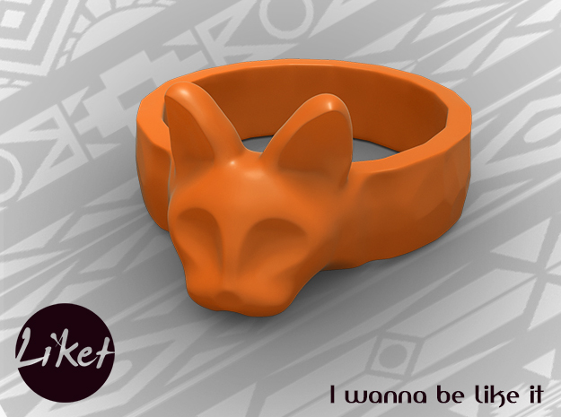 Wild Cat Ring size 5 in Orange Processed Versatile Plastic
