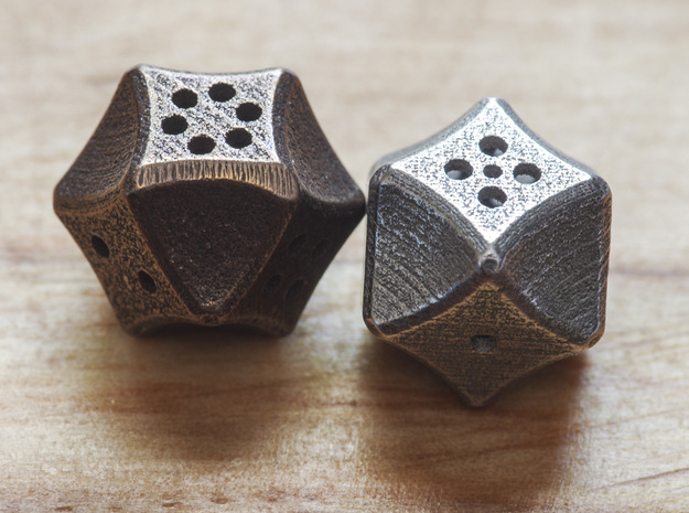 Futuristic Die in Polished Bronzed Silver Steel