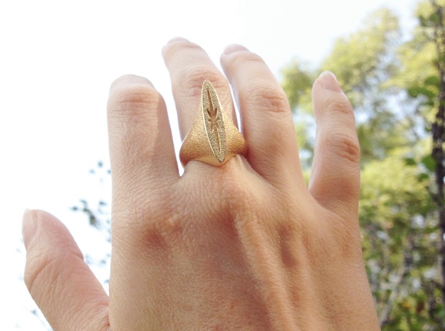 Star ring in Natural Brass