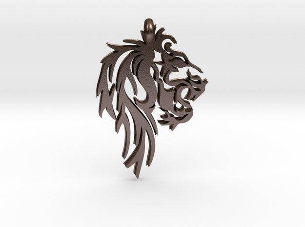 Leo Lion Zodiac Astrology Pendant in Polished Bronze Steel