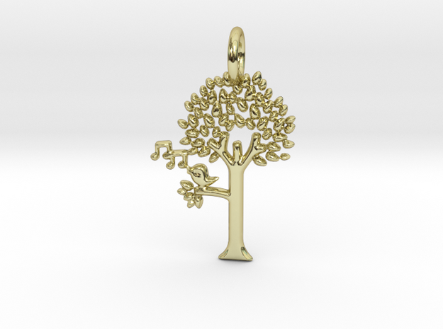 Tree No.2 Pendant in 18k Gold Plated Brass