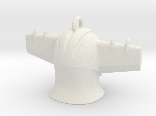 Jeeg Head Pendant  Mini in White Natural Versatile Plastic