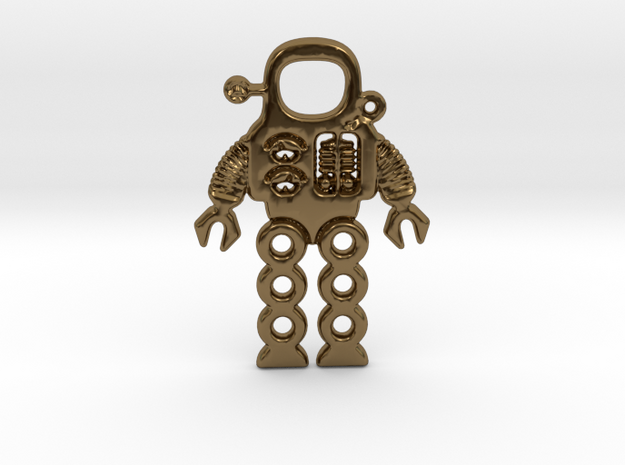 Mars Robot Pendant in Polished Bronze