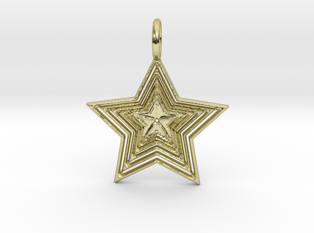 Star No.1 Pendant in 18k Gold Plated Brass