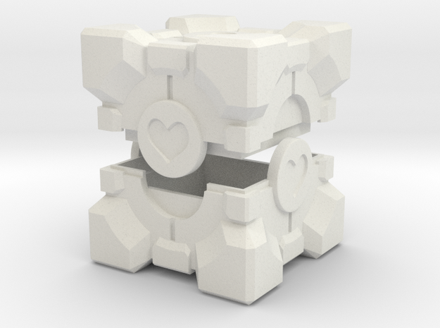 Companion Cube Box in White Natural Versatile Plastic