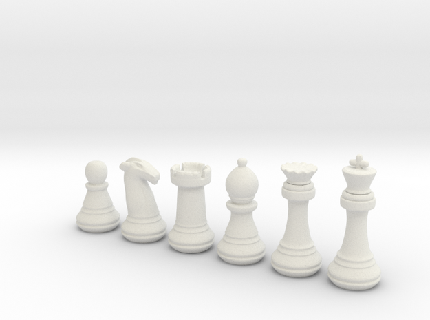 Chess Set   in White Natural Versatile Plastic