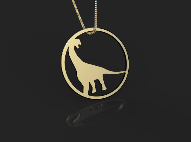 Camarasaurus necklace Pendant in 14k Gold Plated Brass
