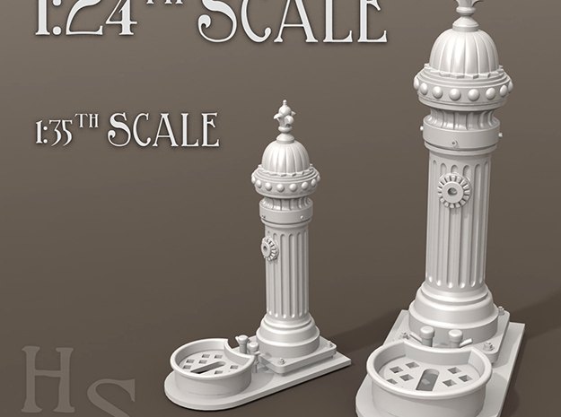 1:24th scale Classic European drinking fountain in Smooth Fine Detail Plastic