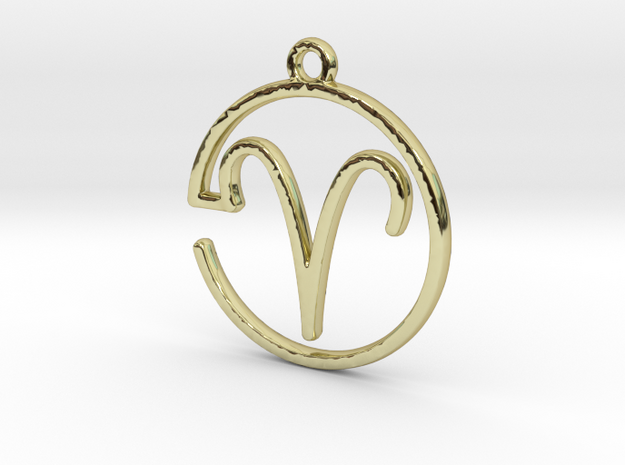 Aries Zodiac Pendant in 18k Gold Plated Brass
