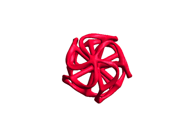 Dodecahedron Mesh - small in Red Processed Versatile Plastic