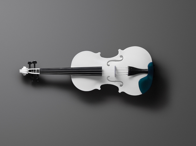 Violin (Body, Scroll, Fingerboard) in White Natural Versatile Plastic