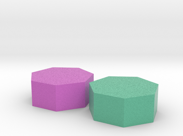 Two small heptagons in Full Color Sandstone