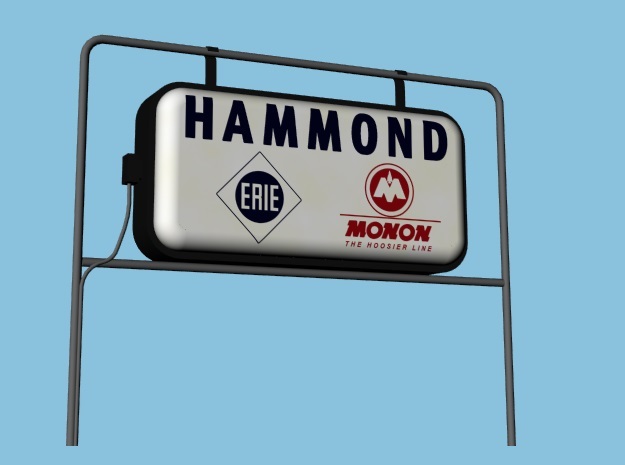 Monon Station Signs - HO, Four Pack in Tan Fine Detail Plastic