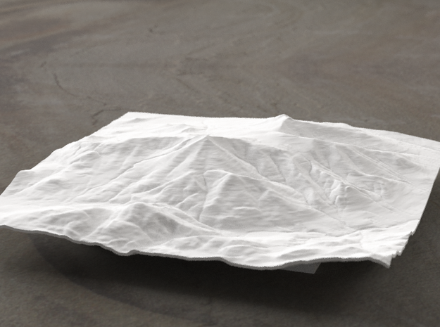 6'' Whiteface Mtn. Terrain Model, New York, USA in White Natural Versatile Plastic