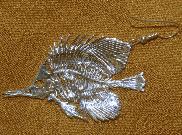 Butterfly Fish Earring/Pendant in Natural Silver